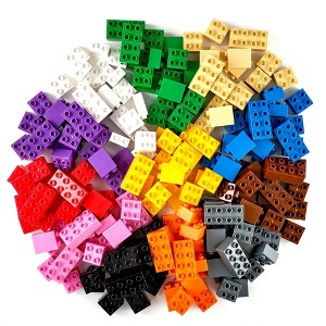 Strictly Briks Big Blocks Set, Large Building Blocks for Ages 3+, Compatible with All Major Brands, Rainbow Colors, 204 Pieces - 1 of 4