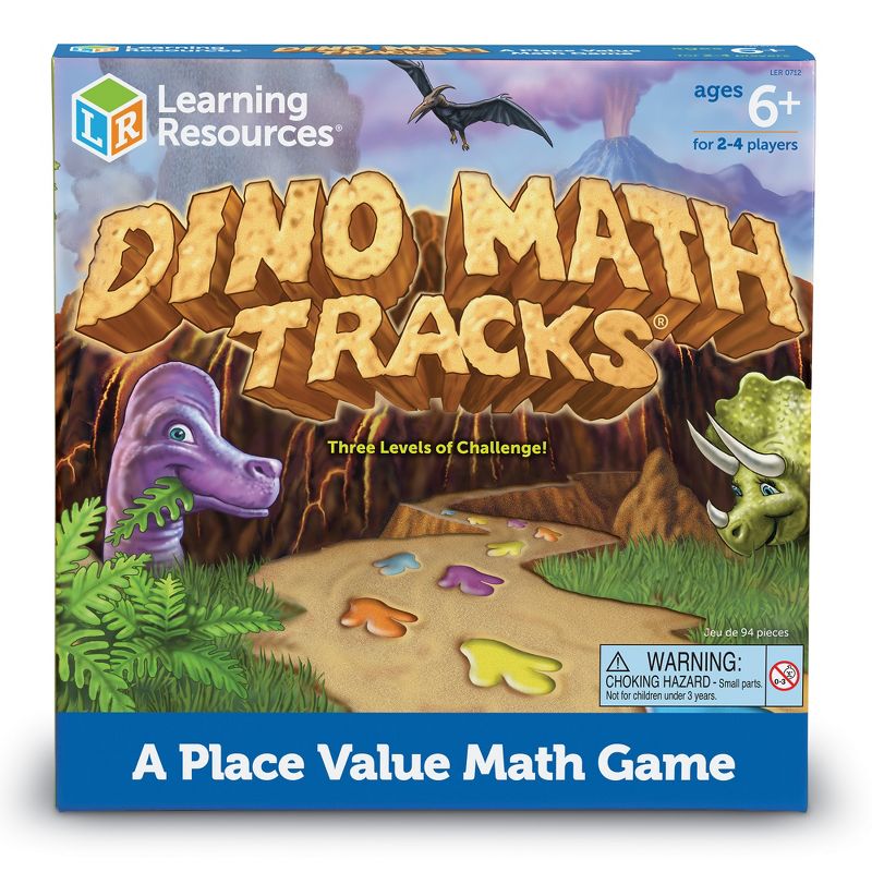 Learning Resources Dino Math Tracks Game - Ages 6+ Addition and Subtraction Dinosaur Game, Kindergarten Math Games, Board Games for Kids, 2 of 7