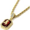 Men's Gold Hip Hop Chain Set - 24" & 30" Rope Chains with Angel Pendant & Ruby CZ Stones - 4 of 4