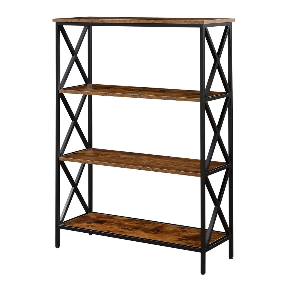 Photos - Garden & Outdoor Decoration 42" Tucson 4 Tier Bookcase Barnwood/Black - Breighton Home: Metal Frame, M