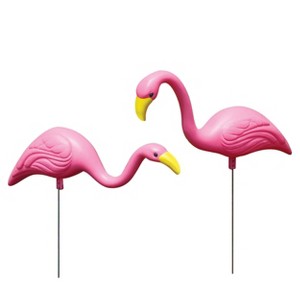 Bloem 2pk - 11" Galvanized Steel Resin & Plastic Mini Mingo Outdoor Sculpture Pink - 1 of 4