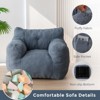 MAXYOYO Faux-Shearling Bean Bag Chair, Boucle Tufted Bean Bag Sofa, Living Room Bean Bag Couch for Adults Kids, Dusty Blue - 3 of 4