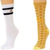 Zodaca 2-Pair Bee Cute Crew Socks for Women Dress up Boots Sneakers (One Size) - 2 of 4