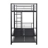 Sapphtopaz Space-Saving Metal Bunk Bed for Teens/Adults, Simple Bed Frame with Guardrails No Box Spring Needed for Bedroom, Kids Room - 4 of 4