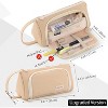 Fmeida Large Capacity Pencil Case Pouch School Supplies, Aesthetic Stationery Pen Case Bag for Girls Women-Khaki - 4 of 4