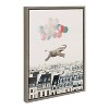 Kate & Laurel All Things Decor 18"x24" Sylvie Happy Elephant in Paris Framed Canvas Wall Art by July Art Prints Zoo Animal City - 3 of 4
