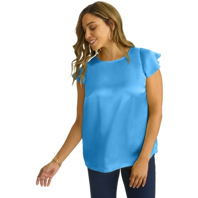 Jessica London Women's Plus Size Satin Blouse
