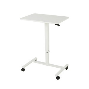 HomeRoots Adjustable White Wood and Stainless Steel Rolling Standing Desk - 1 of 4
