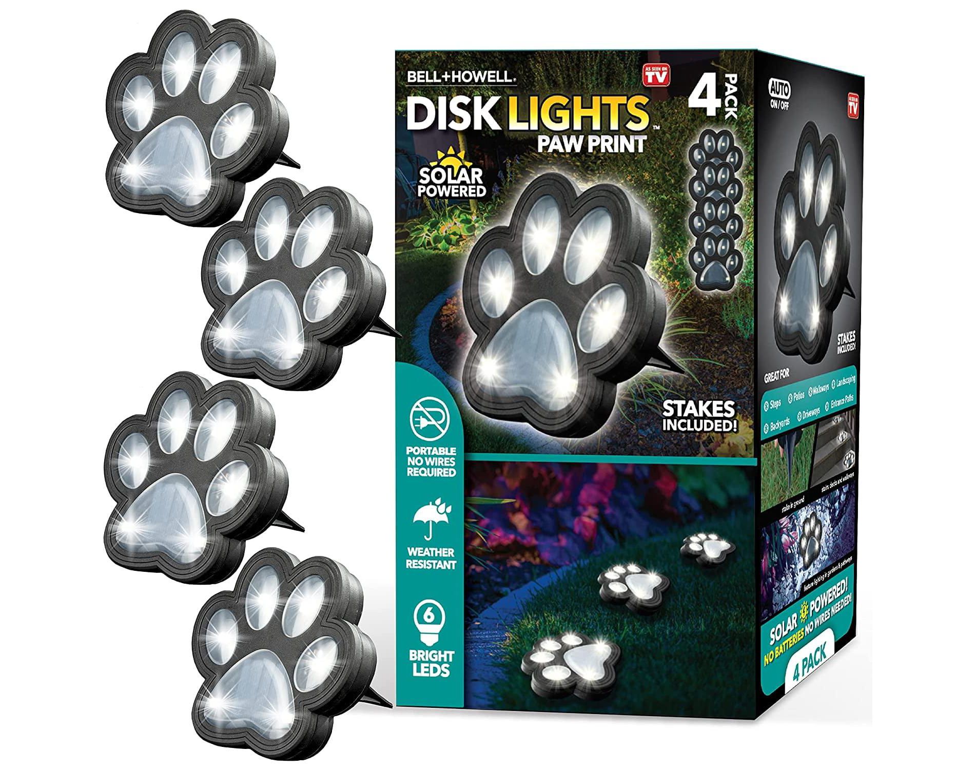 Solar Lights Solar Ground Landscape Walkway Light Paw 4 pack