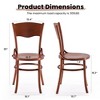 SEVOBAL Office Dining Chair Set of 2 High Back Wooden Chair Accent Chair Sturdy Task Chairs for Banquet Kitchen Living Room, Brown, 18.1"*19.7"*35" - 4 of 4