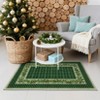 COZONY Bordered Plaid Christmas Rug, Washable Low Pile Non Slip Holiday Carpet for Living Room Bedroom Dining Room - 3 of 4