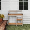 MOEPISY Wooden Workstation Table with Cabinet for Backyard Garden Supplies Outdoor Potting Bench - 2 of 4