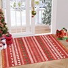 Coolmee Christmas Area Rug Washable Soft Neutral Farmhouse Rug Indoor Floor Carpet for Bedroom Under Dining Table Home Office Red - 2 of 4