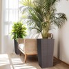 23" Tall Planter Set of 2, High Front Porch Planter Pots with Drainage Holes＆Water Level Monitor＆Inner Bucket, Automatic Watering - 2 of 4