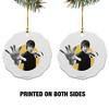 Bruce Lee Walk On Porcelain Scalloped Holiday Christmas Tree Ornament  2.8" (7.1 cm) - 2 of 4