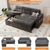 Sleeper Sofa,Pull Out Couch Bed with 1 USB-A & 1 Type-C & Cup Holders,L-Shaped Sectional Couch with Storage Chaise, 2 in 1 Sofa Bed for Living Room - 4 of 4