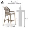 PURPLE LEAF Patio Sunbrella Bar Stools Set of 2 Handwoven Wicker Bar Height Stool Modern Aluminum Outdoor Wicker Barstools with Back and Cushion - 3 of 4