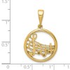 Black Bow Jewelry 14k Yellow Gold Round Musical Chart Pendant, 20mm (3/4 inch) - 4 of 4