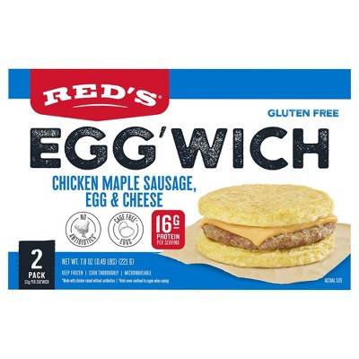 Red's Frozen All Natural Frozen Maple Sausage Egg-wich - 7.8oz/2ct