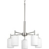 Progress Lighting Replay 5-Light Chandelier, Brushed Nickel, White Glass Shades - 2 of 4