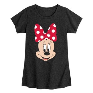 Girls' - Disney - Minnie Face Fitted Short Sleeve Graphic T-Shirt - 1 of 4