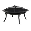Sunnydaze Outdoor Portable Camping or Backyard Folding Round Fire Pit Bowl with Spark Screen, Log Poker, Folding Stand, and Carrying Case Cover - 29" - 3 of 4