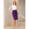 Hobemty Women's Wear to Work Elastic High Waist Pleated Bodycon Midi Skirts - 2 of 4