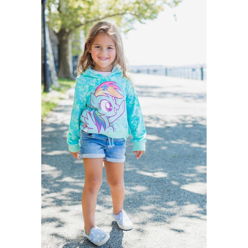 My Little Pony Rainbow Dash Girls French Terry Pullover Crossover Hoodie Toddler to Big Kid , 2 of 8