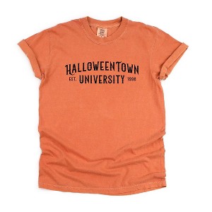Simply Sage Market Women's Halloween Town University Short Sleeve Garment Dyed Tee - 1 of 4