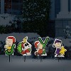 ProductWorks 8in Peanuts Pre Lit Joy Pathway Markers Outdoor Holiday Yard Ornament Home Decoration w/ 25 Clear Lights, Stakes, & Suction Cups (2 Pack) - 3 of 4