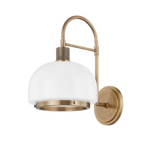 Troy Lighting Bradbury 1 - Light Wall Light in  Patina Brass Opal Shade - 1 of 1