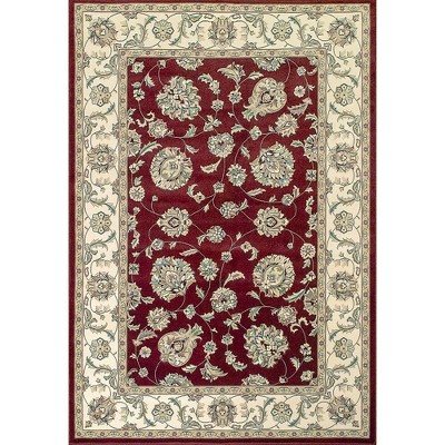 Ancient Garden 57365 Red/Ivory 6.7X9.6 Rectangle