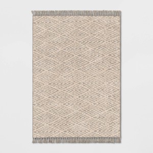 Diamond with Fringe Rug Gray - Threshold™ - 1 of 4