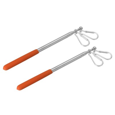 Unique Bargains Stainless Steel Portable Telescopic Flag Pole 2 Pcs