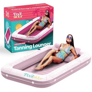 POOLSIDER Inflatable Tanning Pool Lounger | Large Inflatable Tanning Bed for Adults | Tanning Float - 1 of 4