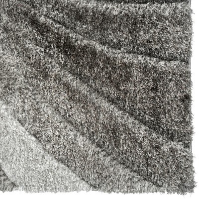 Gray Geometric Shag 5' x 7' Synthetic Area Rug