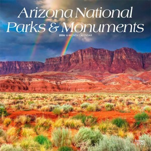 BrownTrout Arizona National Parks and Monuments 2026 12"x24" Hanging Square Wall Calendar Plastic-Free - 1 of 4