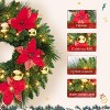 Pre-Lit Frosted Christmas Wreath Set of 6, Christmas Decoration with Pine Cones, Holly Berries - 4 of 4