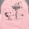 Girls' - Peanuts - Snoopy Woodstock Igloo Shirt Tail Raglan Graphic T-shirt - 2 of 4