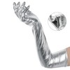 INSPIRE CHIC Women's Faux Leather Shiny Full Finger Opera Long Evening Gloves - 3 of 4