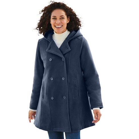 Fleece peacoat best sale