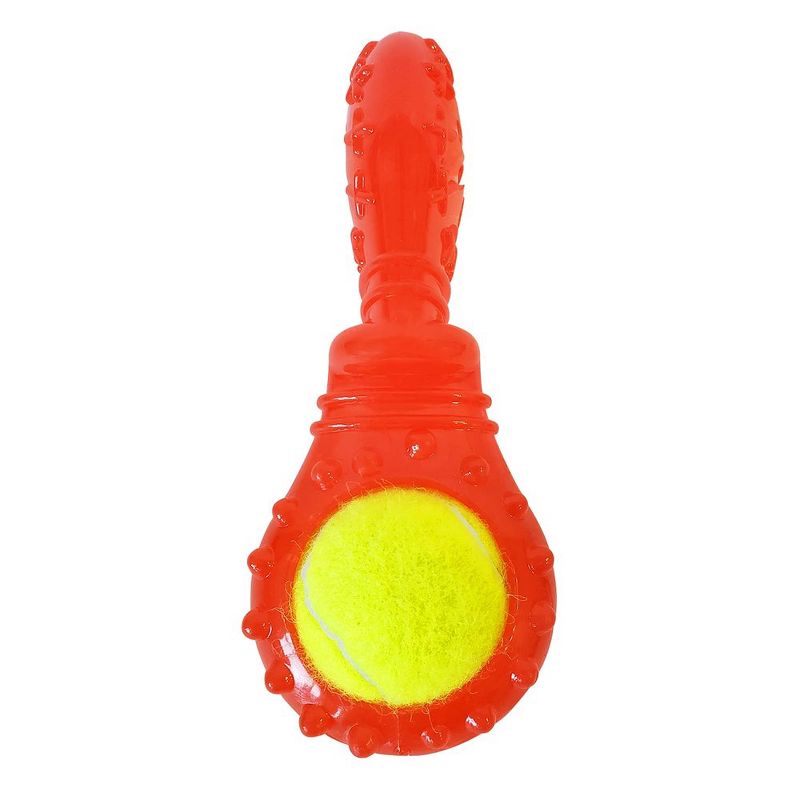 American Pet Supplies 7-Inch Eco-Friendly Squeaky TPR Tennis Ball Dog Toy with Treat Fill, 1 of 5