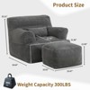 Itopfox Comfy Giant Bean Bag Chair with Ottoman, Oversized Armchair for Adults and Teens, Dark Grey - 2 of 4