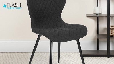 Elegant Bristol Black Vinyl and Metal Side Chair