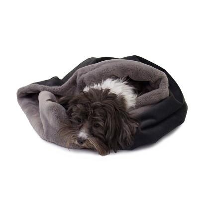 Charcoal Elevated Reversible Microfiber and Faux Fur Pet Bed
