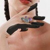SOHI Women's Navy Blue:Amerthyst Purple The Lilypad Statement Ring - 4 of 4