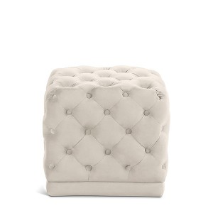Meridian Furniture,Stella Velvet Ottoman/Stool - 1 of 4