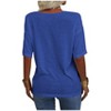Imily Bela Women's Casual V Neck Half Sleeve Oversized T Shirt Solid Color Basic Top - 4 of 4