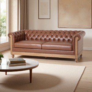 78.75" Rolled-Arm 3-Seater Sofa with Pull-Tab Backrest - 1 of 4