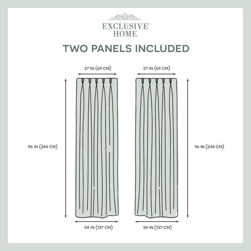 Loha Linen Pinch Pleat Window Curtain Panel Pair Black - Exclusive Home, 6 of 9